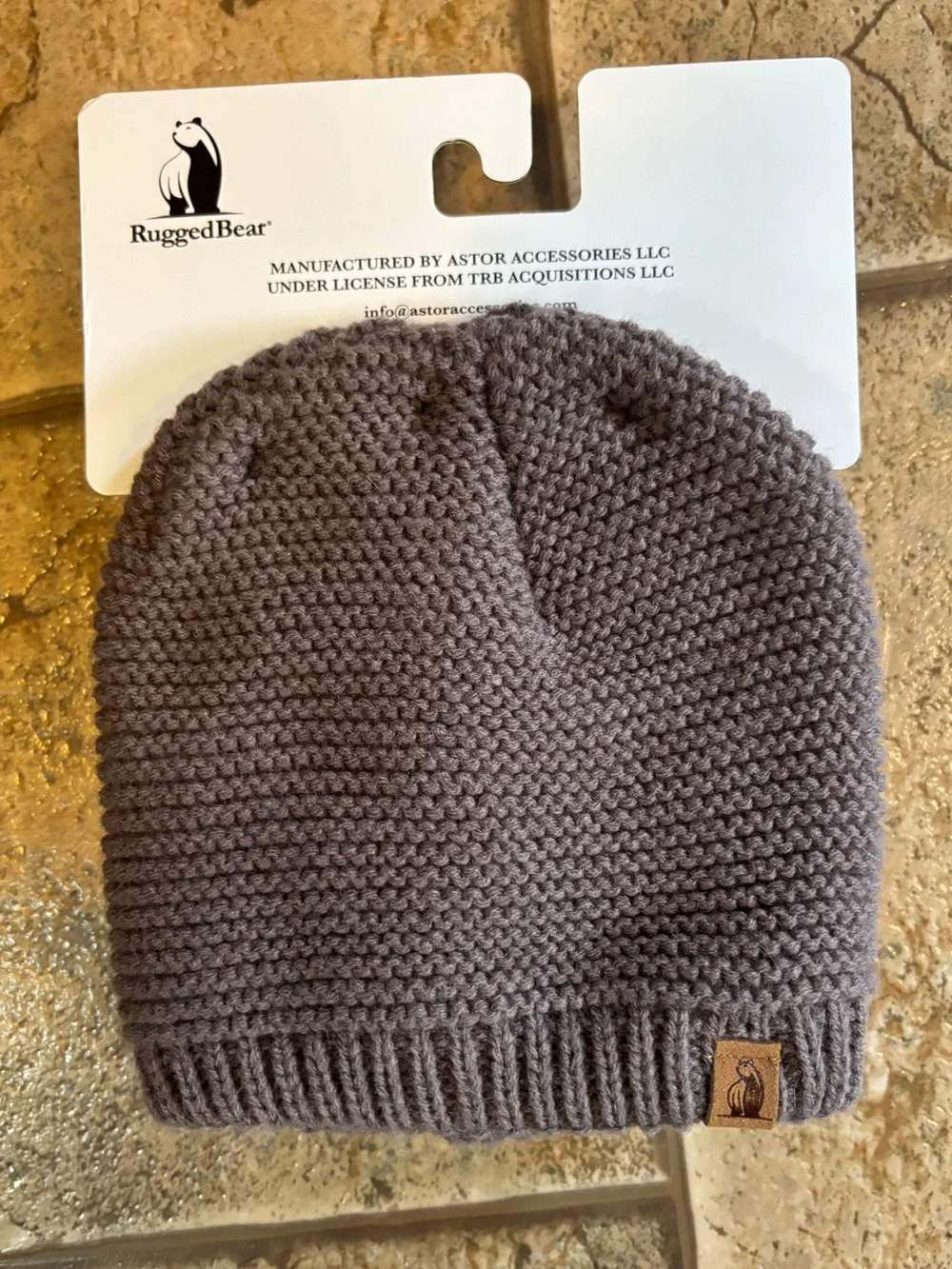 NWT Rugged Bear 3 pack Knit baby hats sz 0-12 months